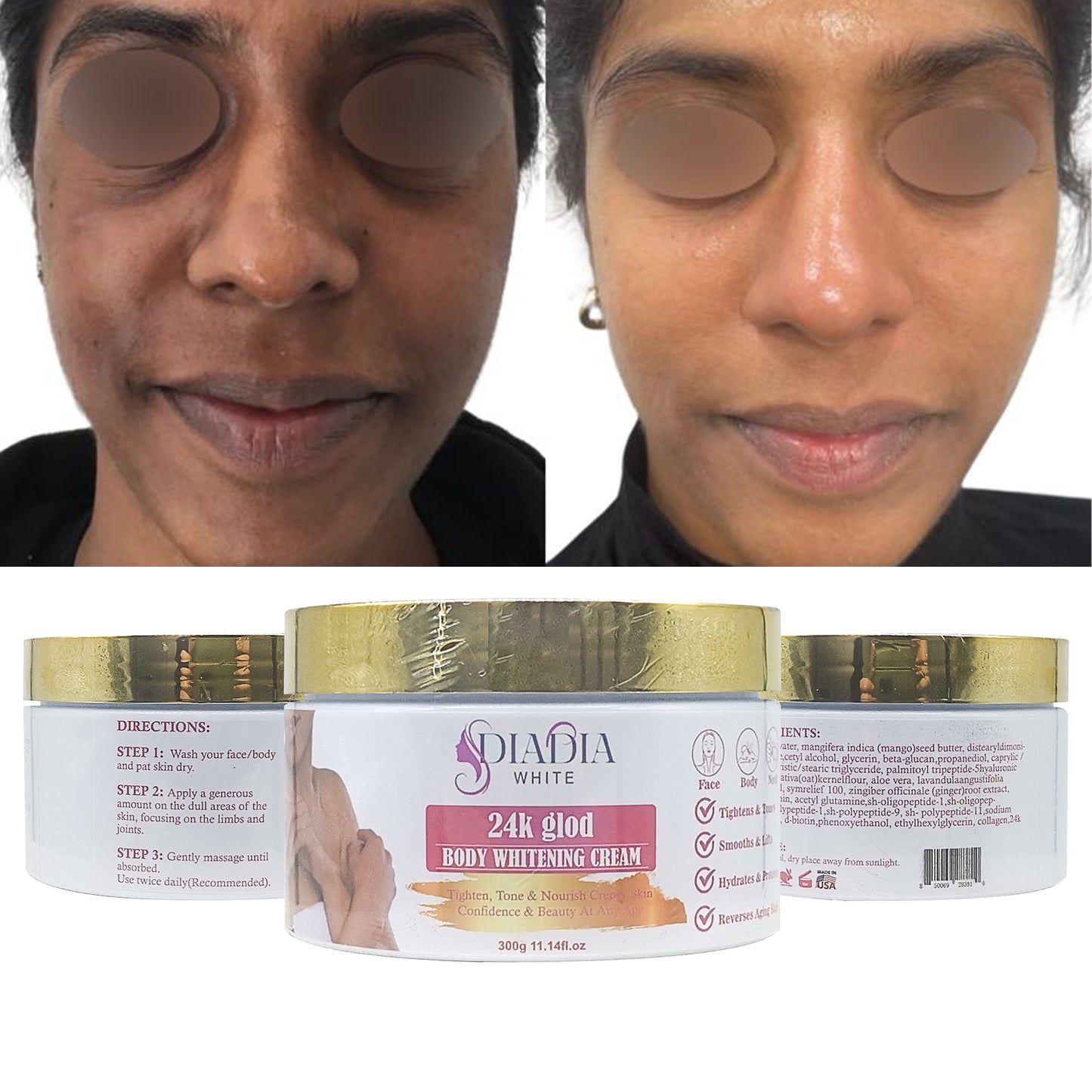 WHITE 24K Gold Body Whitening Cream