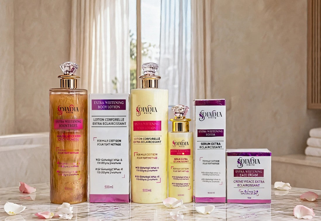EXTRA BRIGHTENING SET - Extra Lightening Body Lotion + Lightening Face Cream + Radiance Serum + Extra Lightening Shower Gel
