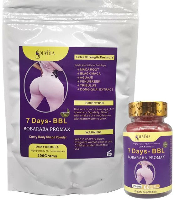 DIADIA WHITE 7Days Bebaraba Promax - Extra Strength Curvy Body Shape Powder & Capsules