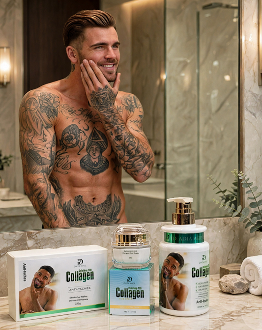 Men's Glutathione & Collagen Body Lotion, Face Cream and Soap