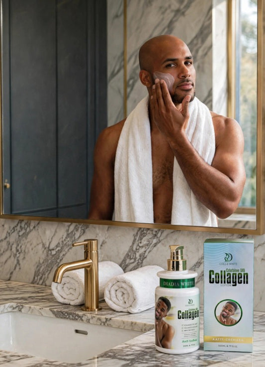 Built For Men's Skin. Not Borrowed From Hers. Glutathione & Collagen Brightening Lotion