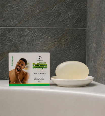WASH OFF THE DAY. KEEP THE EDGE. Men's Collagen and Glutathione Soap