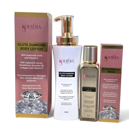 Gluta Diamond Body Lotion & serum Hyaluronic Acid & Glutathione