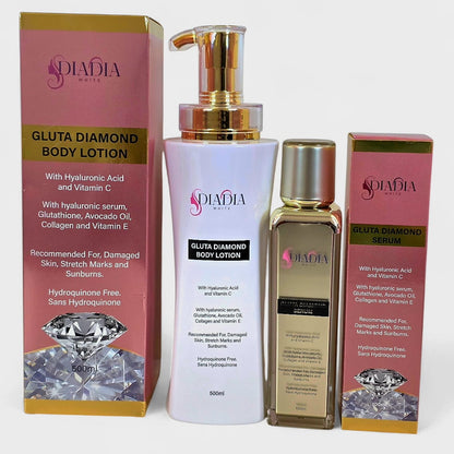 Gluta Diamond Body Lotion & serum Hyaluronic Acid & Glutathione