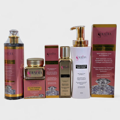 Diadia White EXTRA LIGHTENING SET: GLUTA body lotion + RADIANCE SERUMS+ shw gel