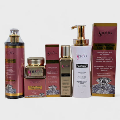 Diadia White EXTRA LIGHTENING SET: GLUTA body lotion + RADIANCE SERUMS+ shw gel