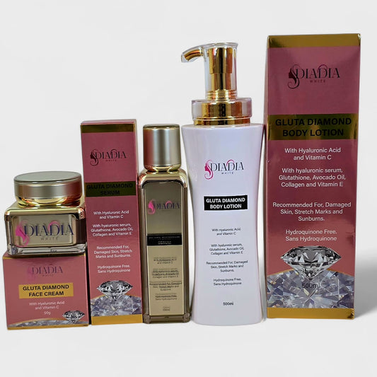 Gluta Diamond Body Lotion , face cream & serum Hyaluronic Acid & Glutathione