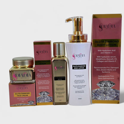 Gluta Diamond Body Lotion , face cream & serum Hyaluronic Acid & Glutathione
