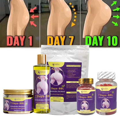7Day BBL BOBARABA PRO MAX set oil, body shape Powder, gummy and pill
