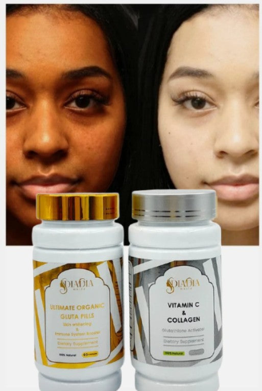 Ultimate Organic Glutathione Pills & Vitamin C & Collagen Set